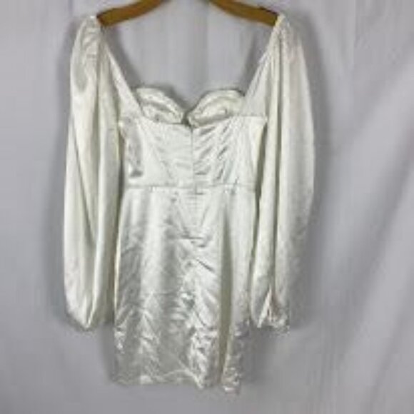 Princess Polly Shirly Mini Dress White Puffy Sleeve Women's‎ Sz. 2 - Picture 2 of 9